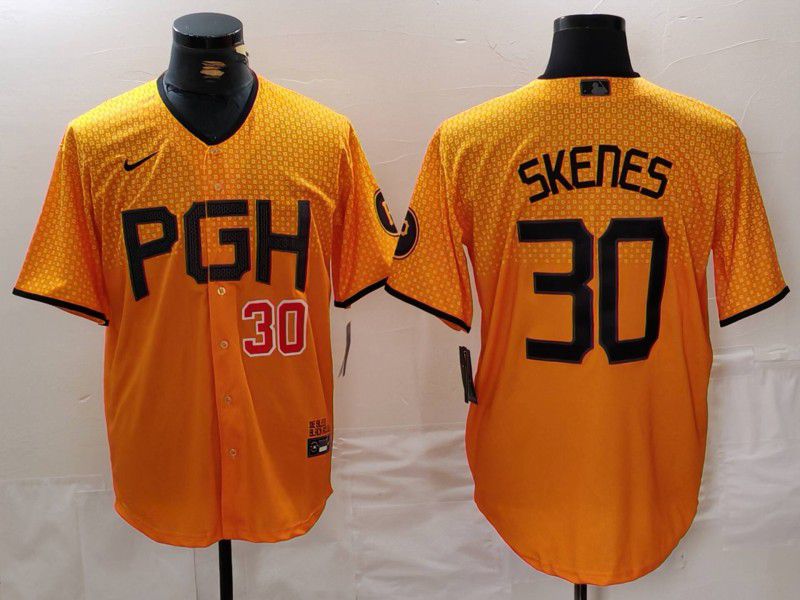 Men Pittsburgh Pirates #30 Skenes Yellow City Edition 2024 Nike MLB Jersey style 2->pittsburgh pirates->MLB Jersey
